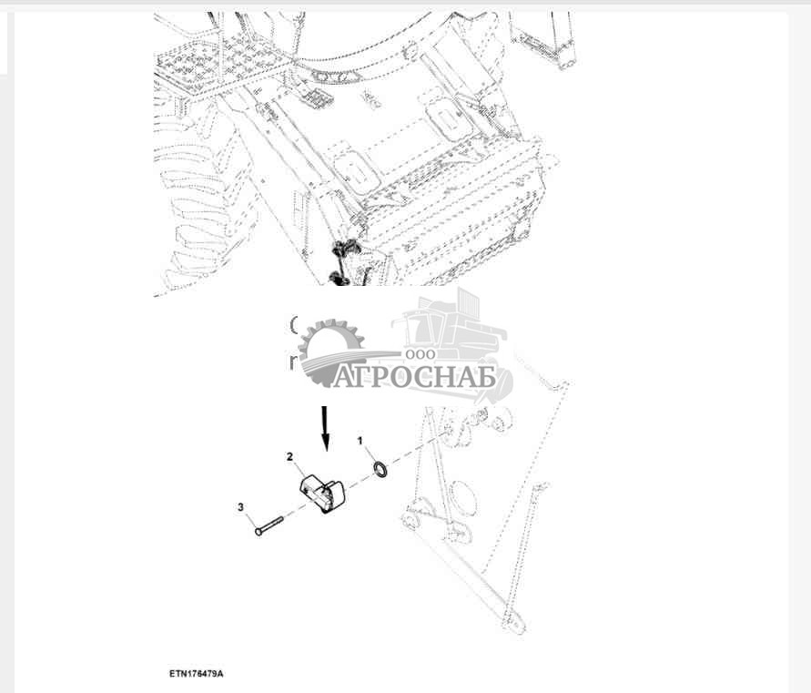 Датчик положения жатки при наклоне, HillMaster™ 